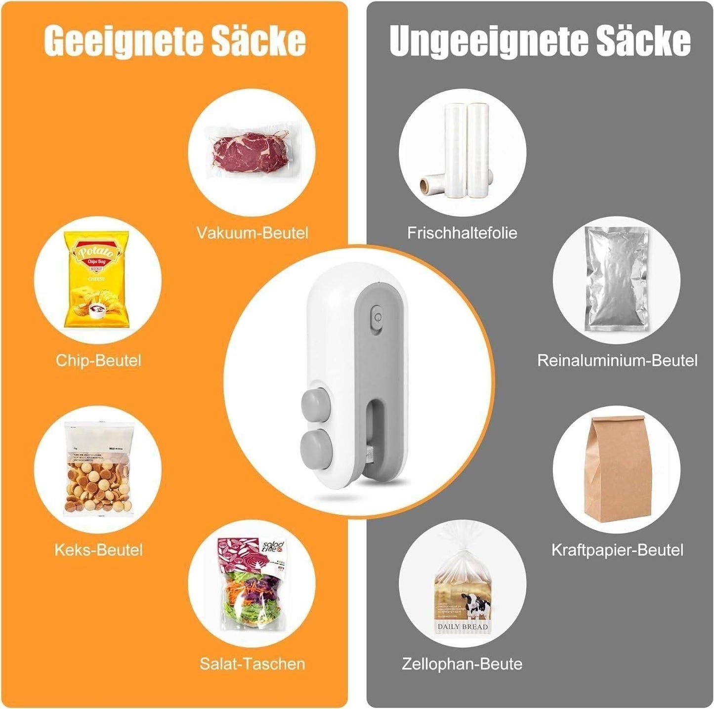 Pack of 52-in-1 Mini Heat Sealer & Cutter β USB Rechargeable Bag Resealer