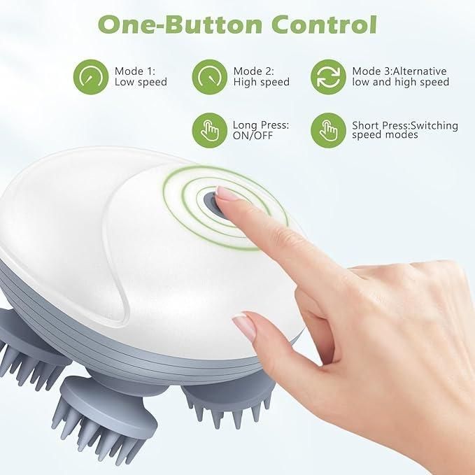Rechargeable Electric Scalp Massager – 4D Head, Neck & Body Relaxation Tool