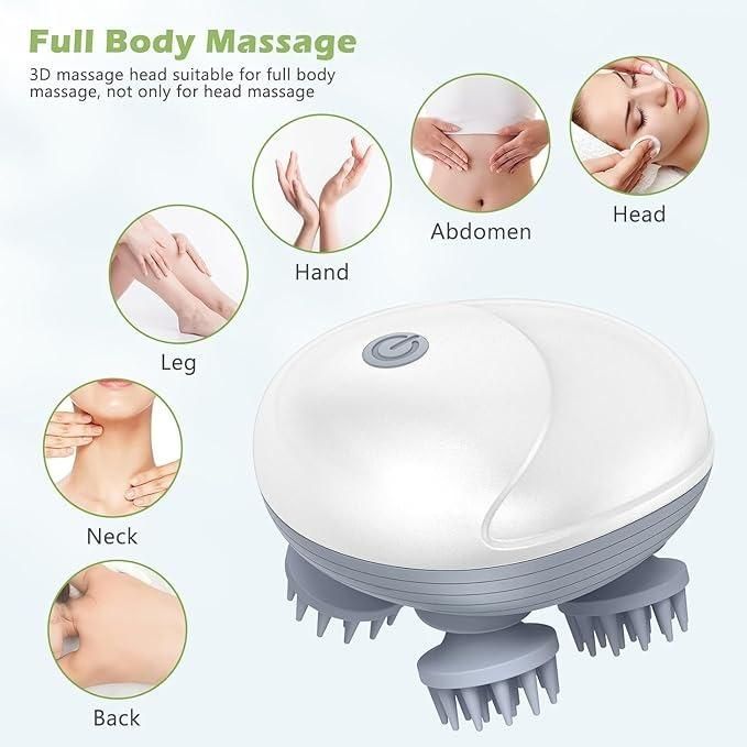 Rechargeable Electric Scalp Massager – 4D Head, Neck & Body Relaxation Tool
