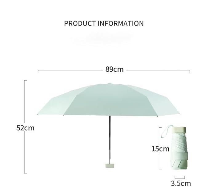 Ultra-Compact Capsule Umbrella with Hard Shell Case – Windproof & UV-Resistant