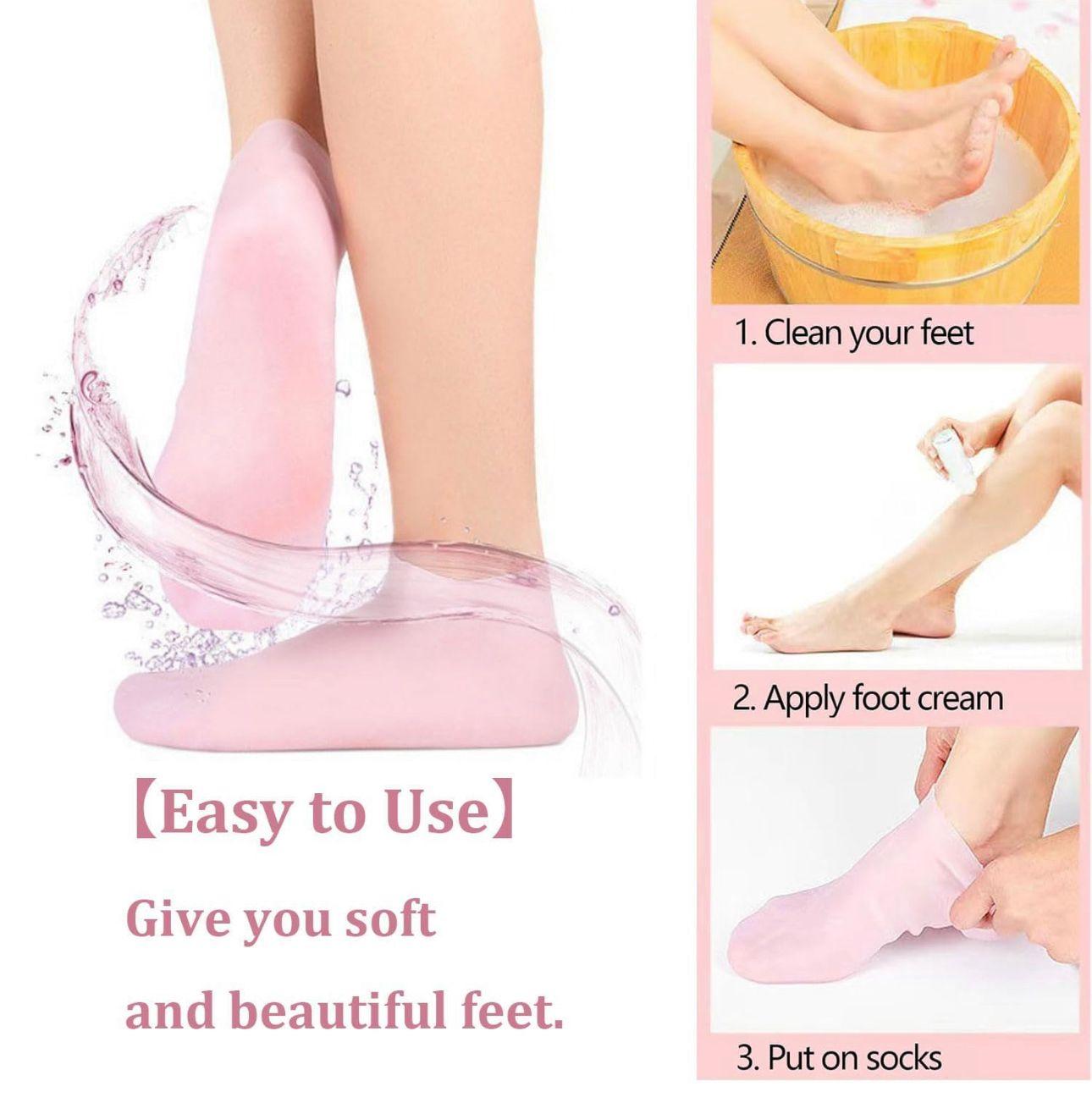 Moisturizing Silicone Gel Socks – Cracked Heel & Dry Foot Repair
