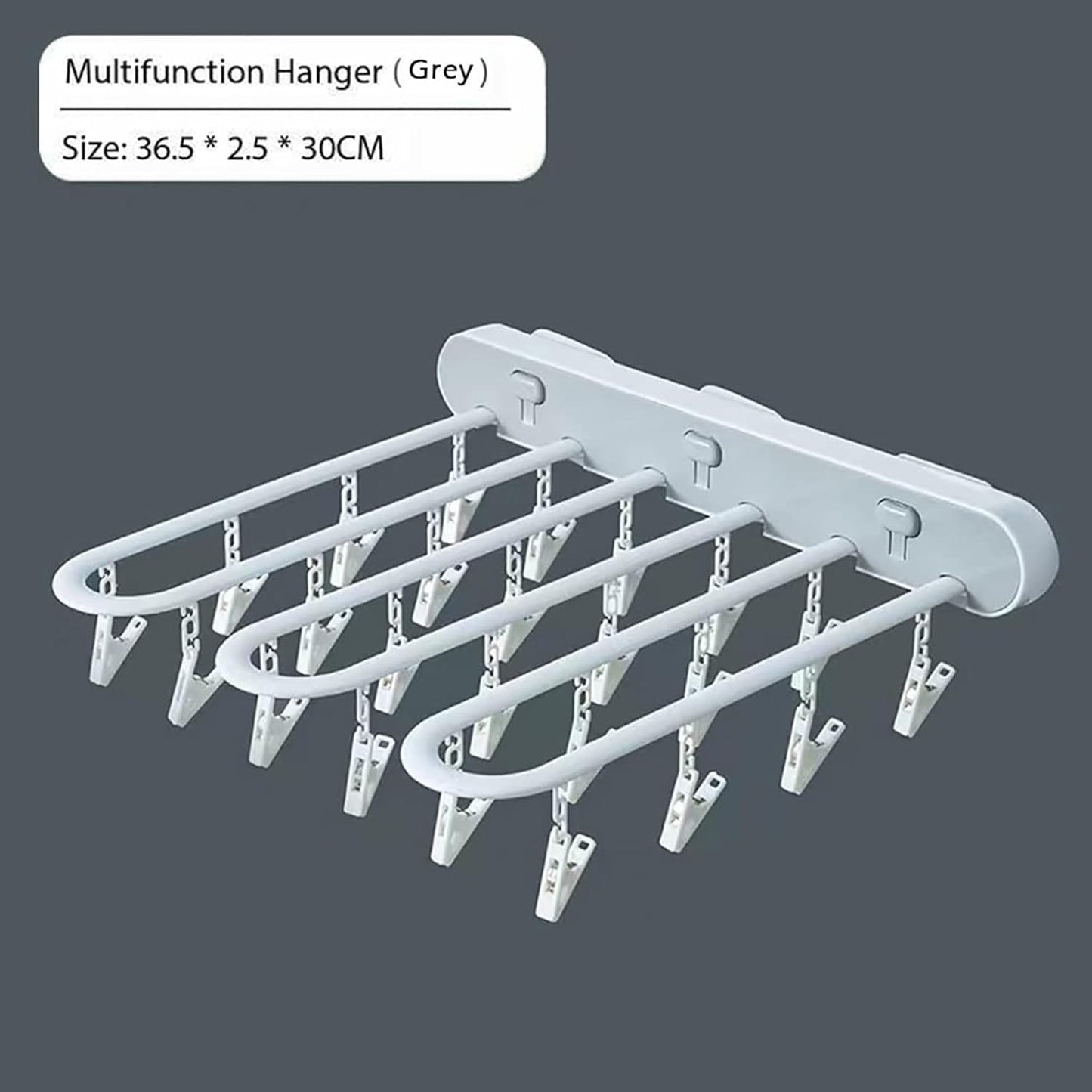Foldable Wall-Mounted Drying Rack with 20 Clips – Space-Saving Laundry Hanger