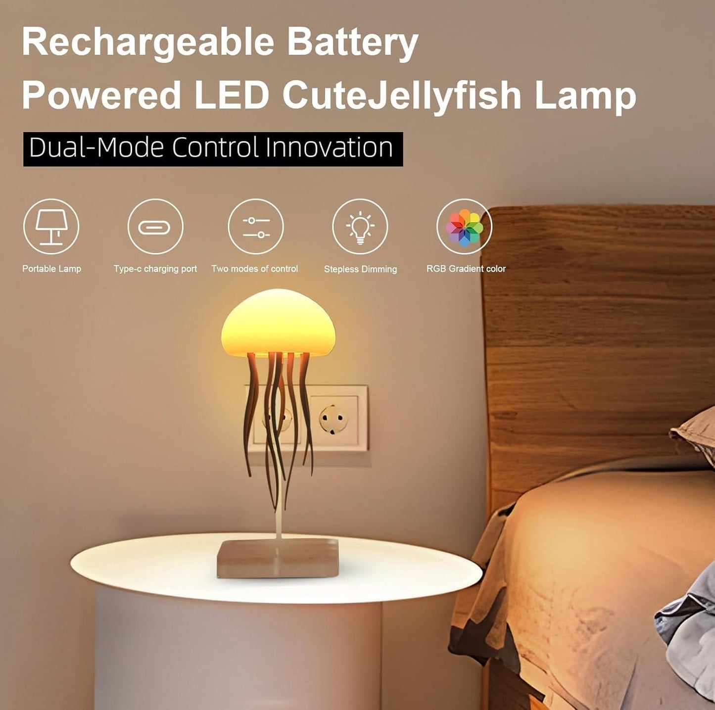 Color-Changing Jellyfish LED Lamp – Decorative Mood Light for Indoor & Outdoor Ambience