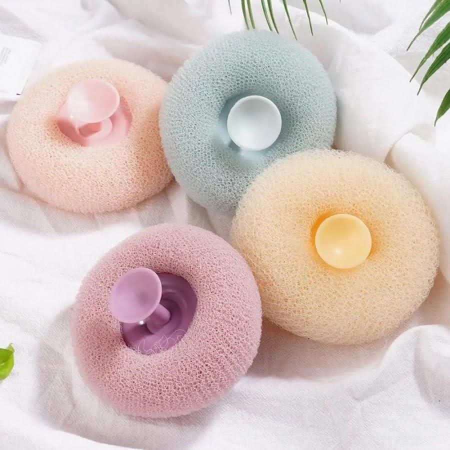 Pack Of 10 - Donut-Shaped Soft Silicone Bath Scrubber – With Built-In Liquid Soap Dispenser