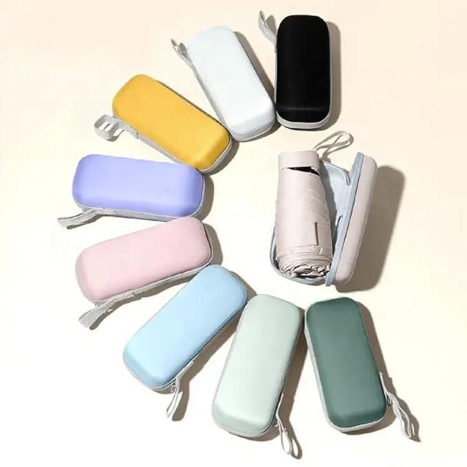 Ultra-Compact Capsule Umbrella with Hard Shell Case – Windproof & UV-Resistant