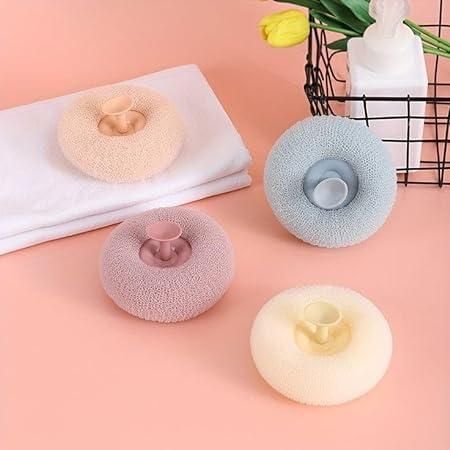 Pack Of 10 - Donut-Shaped Soft Silicone Bath Scrubber – With Built-In Liquid Soap Dispenser