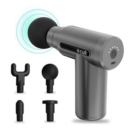 Mini Massage Gun – Deep Tissue Muscle Relaxer with 4 Interchangeable Heads