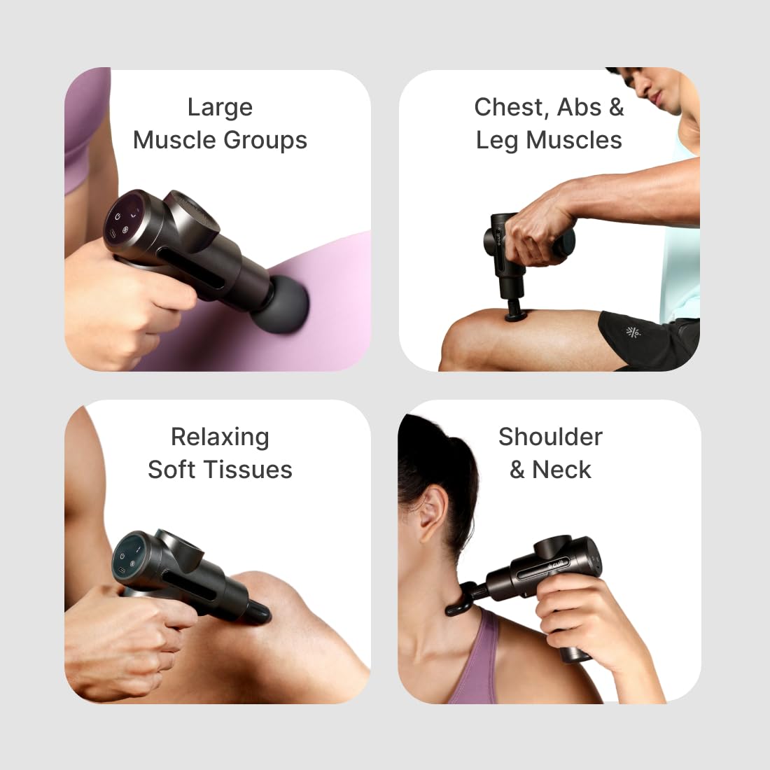 Mini Massage Gun – Deep Tissue Muscle Relaxer with 4 Interchangeable Heads