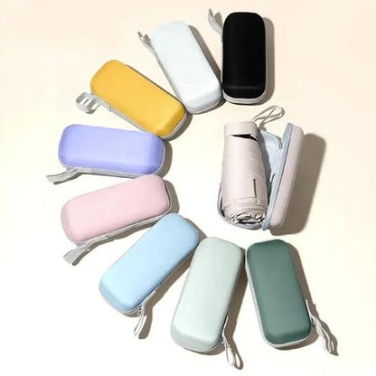 Ultra-Compact Capsule Umbrella with Hard Shell Case – Windproof & UV-Resistant